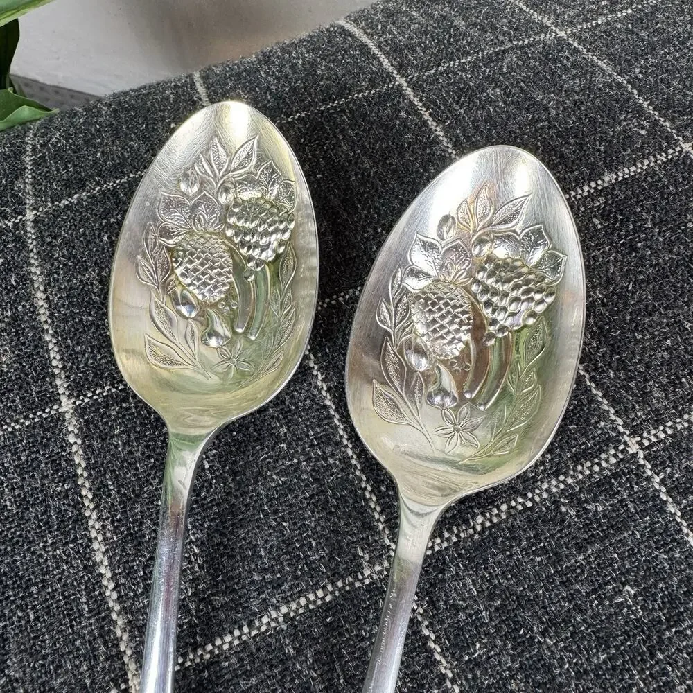 Vintage EPNS A Sheffield England Silver Plate Berry & Fruit Large‎ Spoons 9”